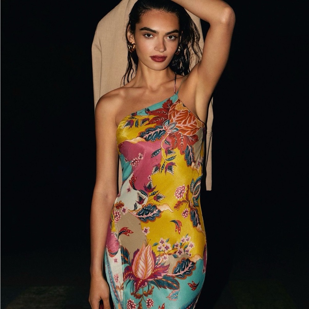 Blink Vibrant Floral One-Shoulder Dress